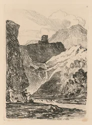 Liber Studiorum: Plaat 12, Dolbadern Castle, Llanberris Lake, North Wales