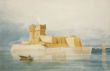 No.1477 Fort St. Marcouf, nabij Quineville, in de Rade de la Hougue, Normandië