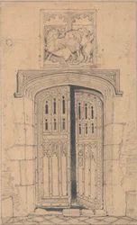 Zuidelijke deur, Arminghall Hall, Norfolk