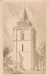 Toren van de dorpskerk van Saint Maclou, Normandië