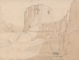 Uitzicht op de Donjon van Chateau Gaillard, bij Andelys, Normandië