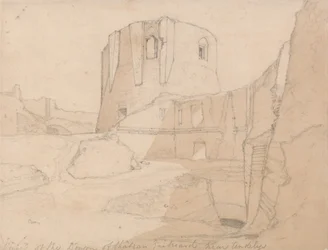 Uitzicht op de Donjon van Chateau Gaillard, bij Andelys, Normandië