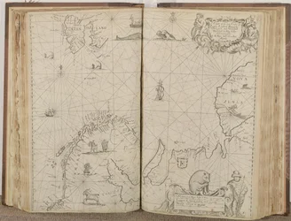 Een kaart van de zeekusten van Rusland, Lapland, Finmarke, Nova Zemla en Groenland, 1671
