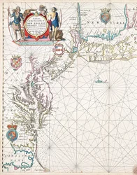 Een kaart van de zeekusten van New England, New Jersey, Virginia, Maryland en Carolina van Cape Cod tot Cape Hatteras