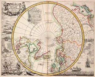Polaire projectiekaart met poolcirkel, c.1680