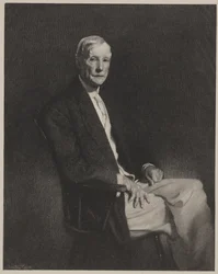 Portret van John D. Rockefeller, print gemaakt door Timothy Cole