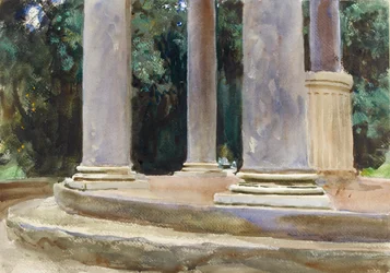 Een uitzicht tussen de kolommen van een tempietto, eind 19e eeuw