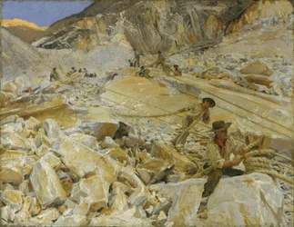 Marmer naar Beneden Brengen van de Groeven naar Carrara, 1911