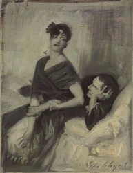 Man en vrouw op een bed, ca. 1880-1882