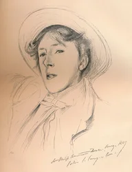 Portretschets van Miss Violet Paget Vernon Lee, c1881