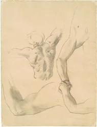 Studies voor "Twee Klassieke Mannelijke Figuren die Worstelen"
