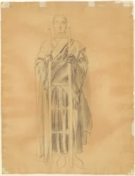 Studie voor Dogma van de Verlossing: Fries van Engelen [verso], 1895-1903