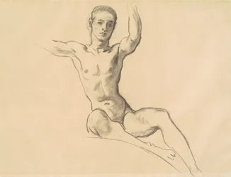 Studie voor figuur boven muziek, 1919-1920