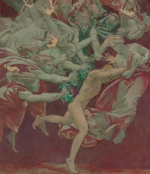 Studie voor het Museum of Fine Arts, Boston, Muurschilderingen: Orestes en de Furiën