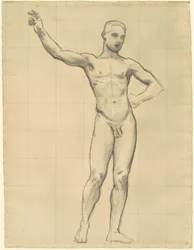 Studie van Apollo voor "Apollo en de Muzen"