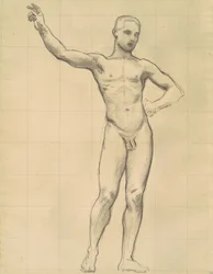 Studie van Apollo voor Apollo en de Muzen, ca. 1921