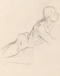Studie van Eros voor Eros en Psyche, reliëfdecoratie, Rotunda, Museum of Fine Arts, Boston