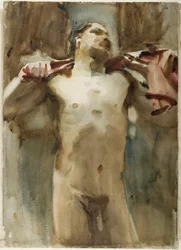 Studie van een mannelijk naaktfiguur