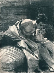 Studie van een zittende jonge man, 1895, 1896