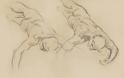 Studie van een van de Uren (derde figuur van links, gedraaid) voor Apollo in zijn wagen met de Uren, muurschildering, trappenhuis, Museum of Fine Arts, Boston