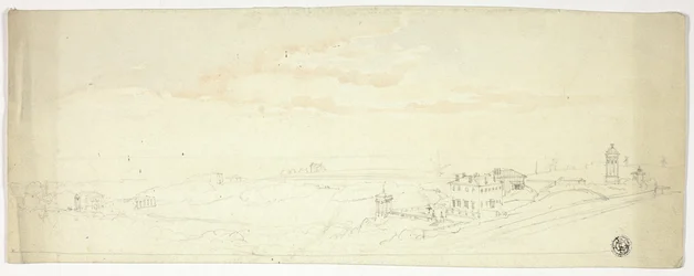 Panoramisch uitzicht op kustplaats