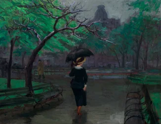 Lente regen, New York