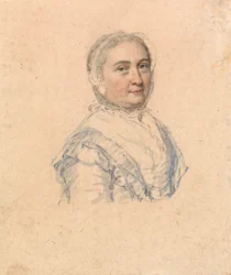 Portret van een vrouw naar het leven, naar rechts kijkend