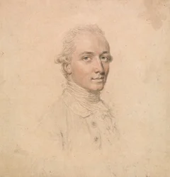 Portret van een jonge man genomen uit het leven, naar rechts kijkend