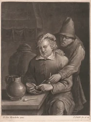 Een Roker Zittend aan Tafel