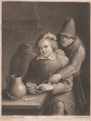 Een roker zittend aan tafel