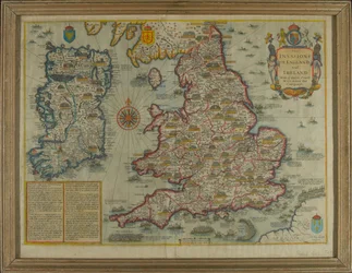 Kaart die de invasies van Engeland en Ierland toont met al hun burgeroorlogen sinds de verovering, ca. 1627