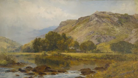 In de vallei van de Lledr, Noord-Wales (olieverf op doek)