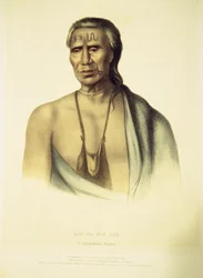Portret van Lap-pa-win-soe, 1837 (handgekleurde litho)