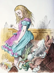 Alice omringd door dieren