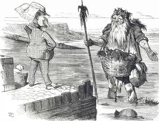 Cartoon over de vervuiling van de Theems in Londen
