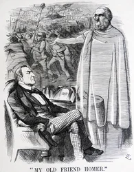 Politieke satire met William Ewart Gladstone en zijn 