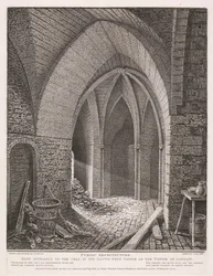 Oostelijke ingang van de cel in de zuidwestelijke toren van de Tower of London