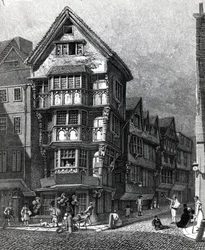 Huizen die Recentelijk Stonden op de Westhoek van Chancery Lane, Fleet Street, gepubliceerd in 1812
