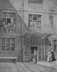 Binnenaanzicht van de Poultry Compter, City of London, 1813