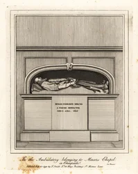 Monument voor Richard Fishbourne Mercer, overleden 1625, in de Ambulatorium in Mercers Chapel, Cheapside