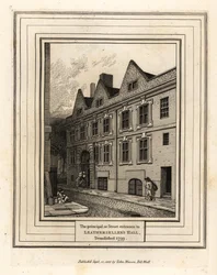 De hoofd- of straatingang naar Leathersellers Hall, gesloopt in 1799