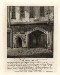 De ruïnes van de Zuidelijke Poorten van Dukes Place, gebouwd door Sir Thomas Audley (1488-1544) nabij Aldgate
