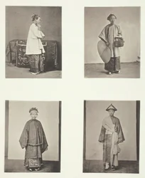 Een Canton dame, de dienstmeid, een bruid en bruidegom, c. 1868