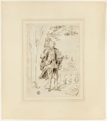 Volledig Portret van een Man Staand bij Balustrade