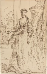 Portret van een Staande Dame