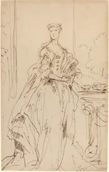 Portret van een Staande Dame