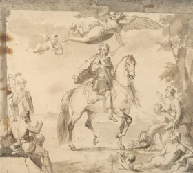 Voorbereidende Studie voor de Decoratie "Ruiterportret van George I"