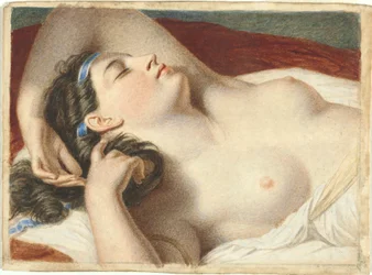 Studie voor Ariadne slapend op het eiland Naxos