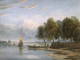 Een Uitzicht op de Theems bij Millbank