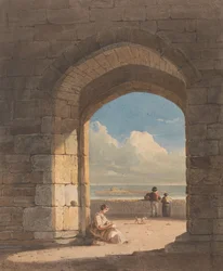 Een boog op Holy Island, Northumberland